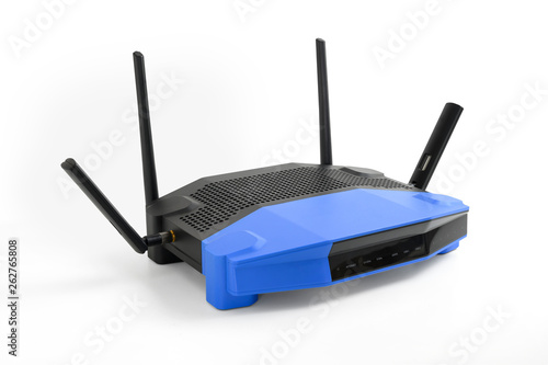 5g , 2.4g modern Wireless Wifi Router on isolated white background with clipping path.