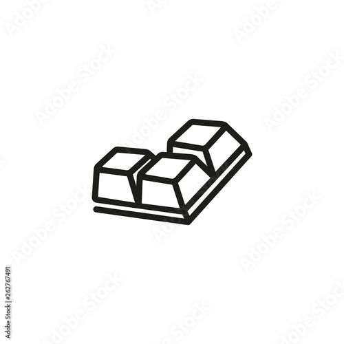 Three chocolate segments line icon