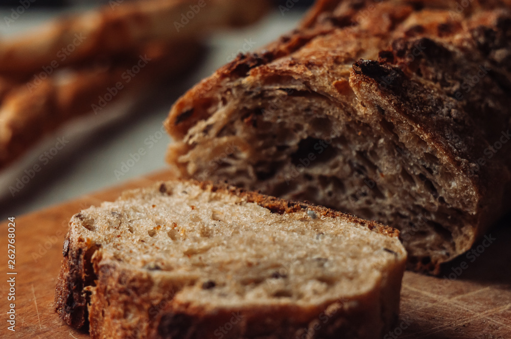 a piece of bread cut off