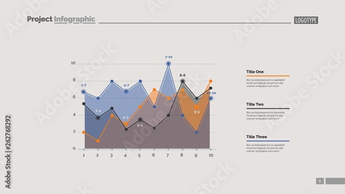 Infographic line chart slide template