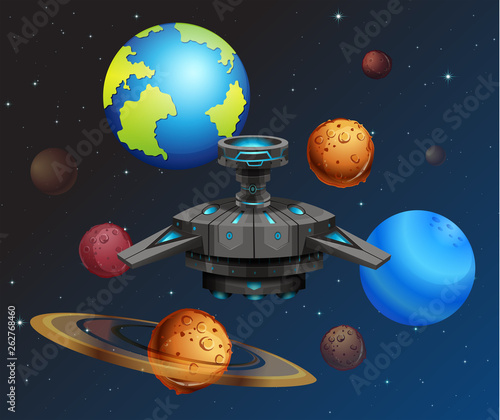 UFO in the space