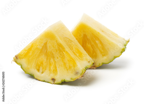 ripe pineapple on the white background 