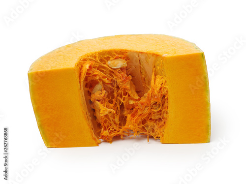 Orange pumpkin on white background