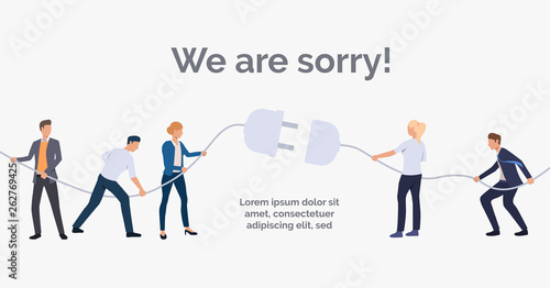 We are sorry slide template illustration