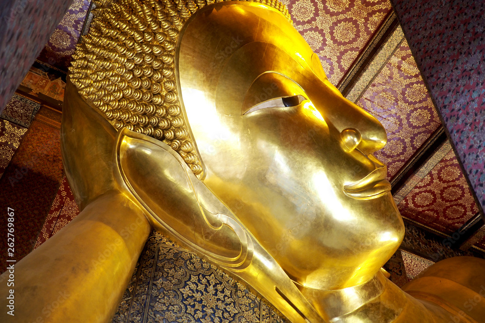 Giant reclining Buddha in Bangkok, Thailand