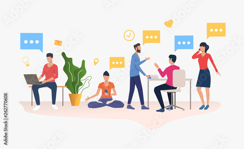People working in modern office