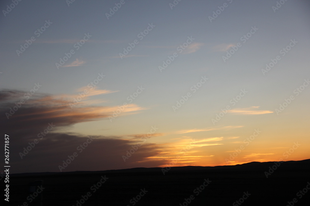 sunset in mountains