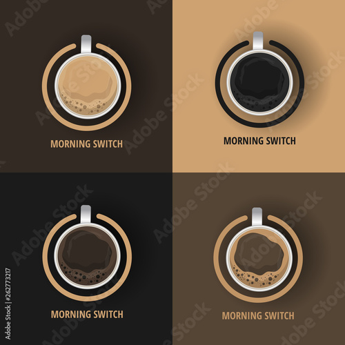Coffee excellent drink always. Cool design. Colorful illustration