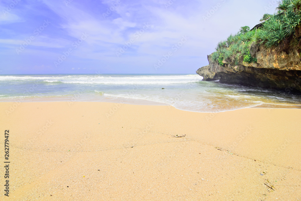 natural views of the south coast in the Yogyakarta region. This beach is named 
