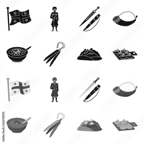 Vector design of culture and sightseeing sign. Collection of culture and originality stock symbol for web.