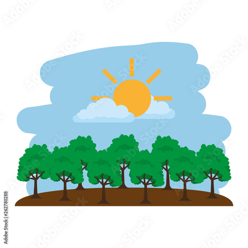 forest landscape scene icon