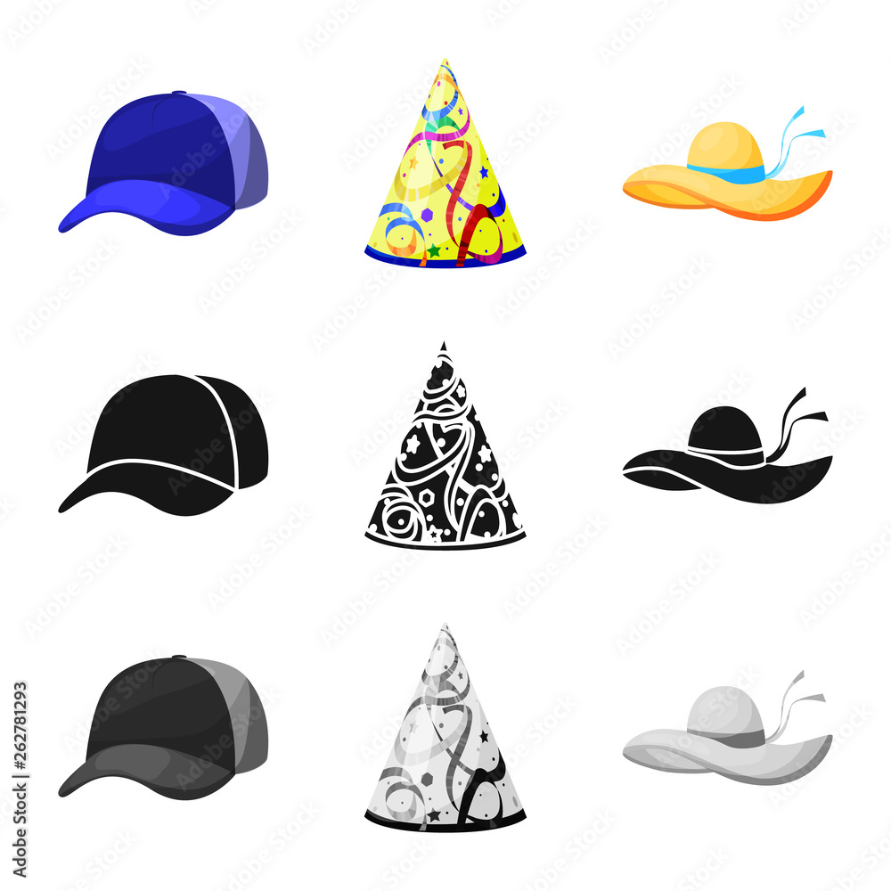 Isolated object of clothing and cap icon. Set of clothing and beret stock symbol for web.