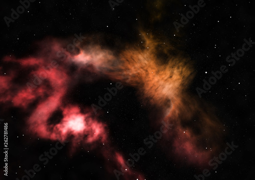 Being shone nebula. 3D rendering