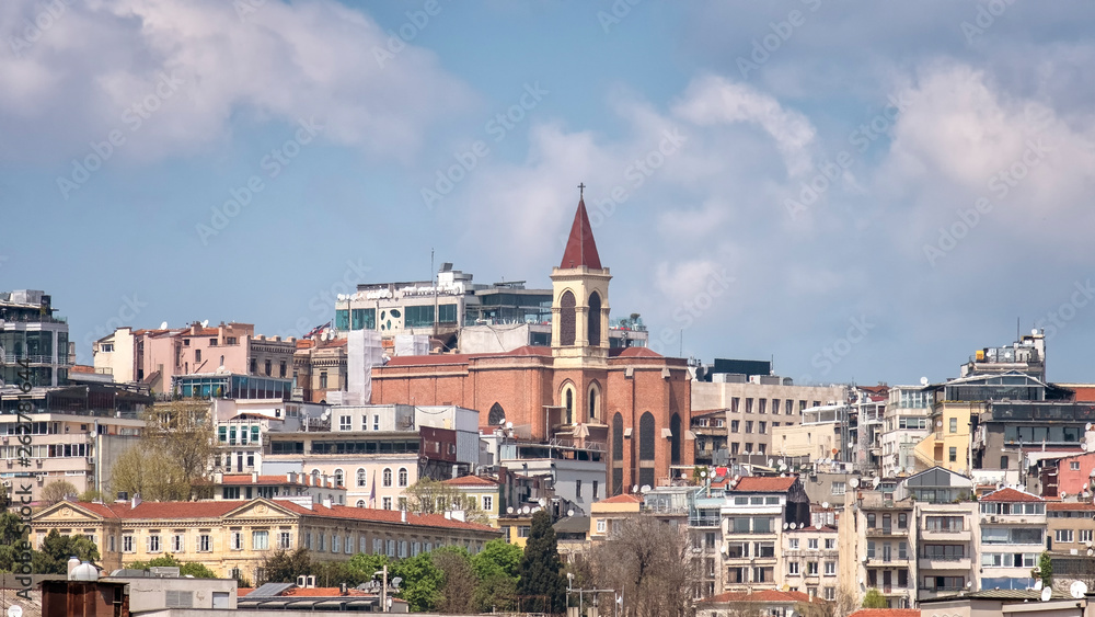 Rear View Of Church of St. Anthony of Padua at Beyoglu, Istanbul, Turkey