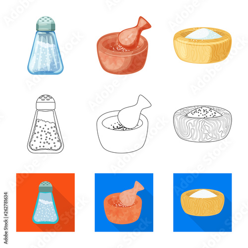 Vector illustration of cooking and sea logo. Collection of cooking and baking   vector icon for stock.