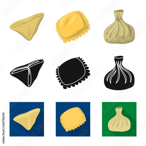 Vector design of products  and cooking logo. Collection of products  and appetizer stock vector illustration.