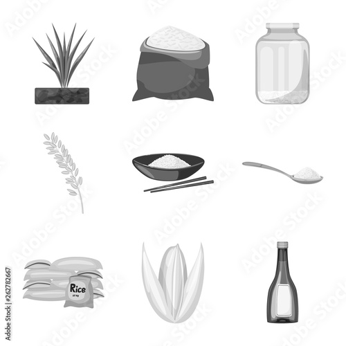 Vector design of food and organic symbol. Collection of food and agricultural stock vector illustration.