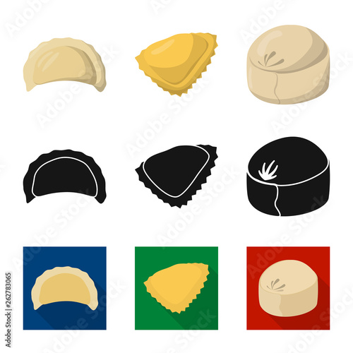 Vector design of products  and cooking logo. Collection of products  and appetizer vector icon for stock.