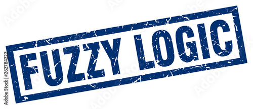 square grunge blue fuzzy logic stamp