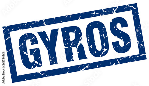 square grunge blue gyros stamp