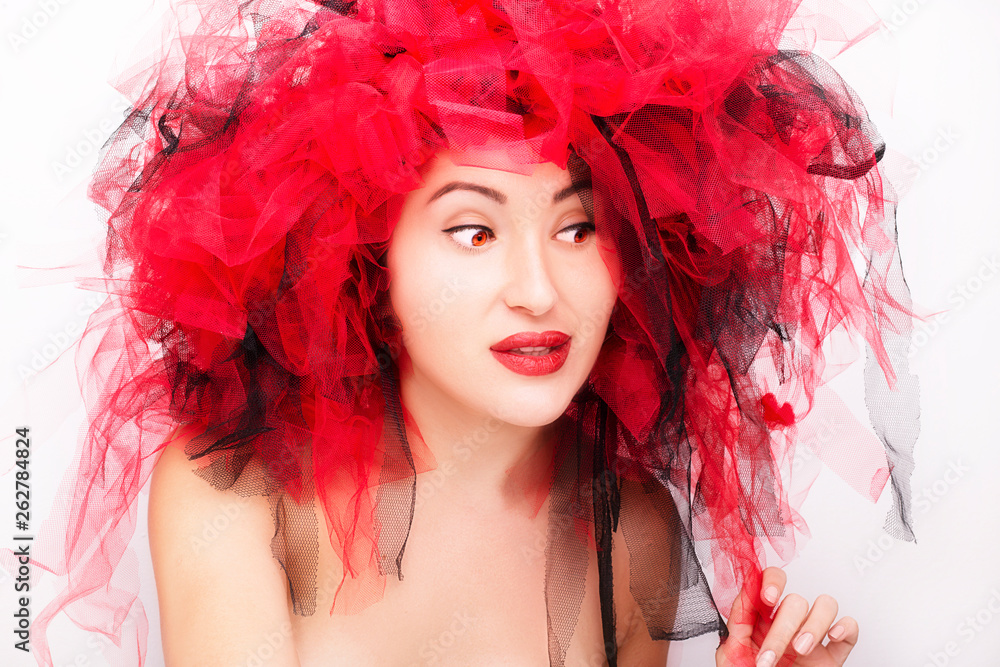 Fototapeta premium Portrait of beautiful young woman. Fashion photo.