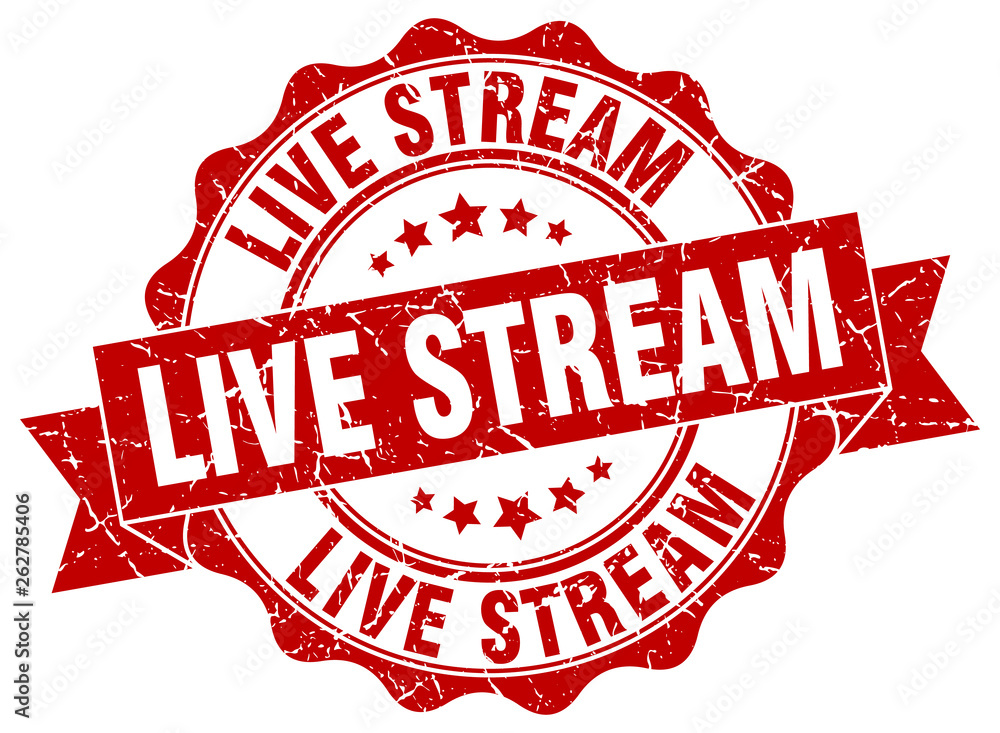 Obraz premium live stream stamp. sign. seal
