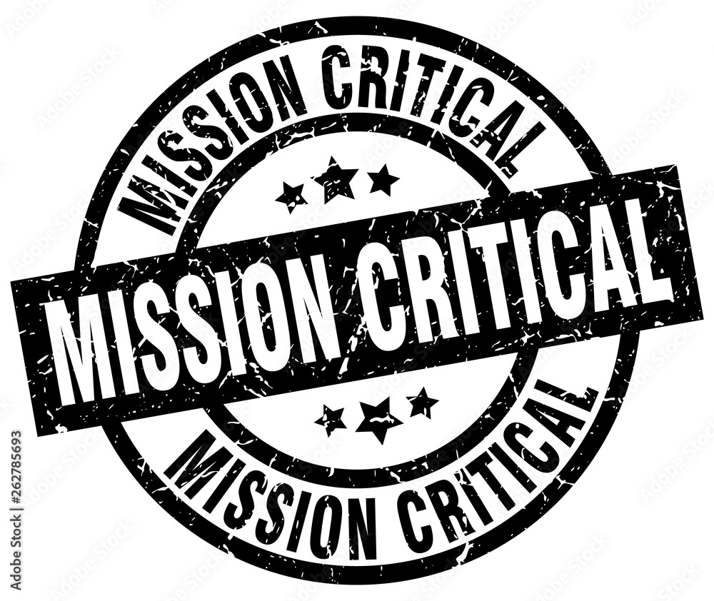 mission critical round grunge black stamp