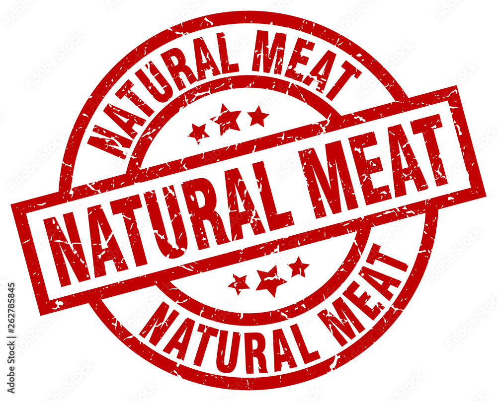 natural meat round red grunge stamp natural meat round red grunge stamp