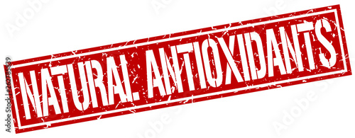 natural antioxidants square grunge stamp