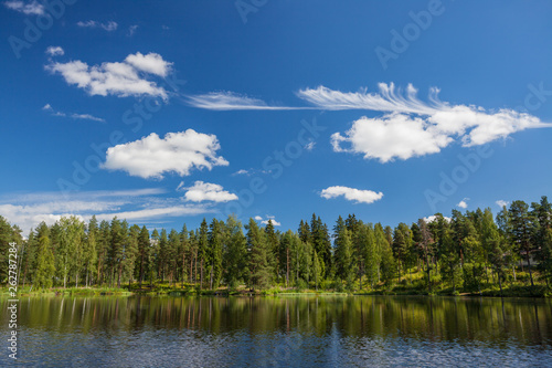 Sunny lake landscape from finland © Juhku