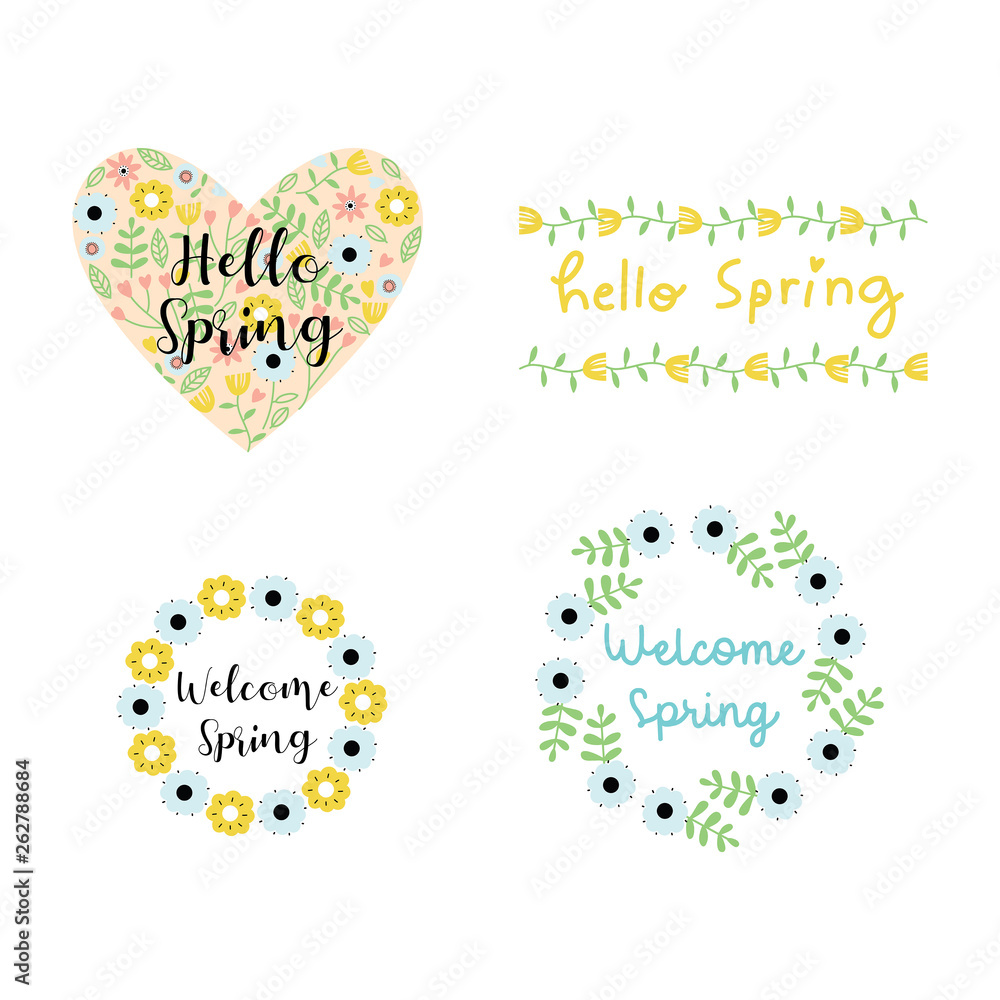 Hello Spring clipart set Hello Spring clipart set