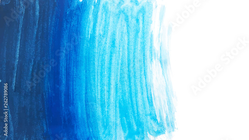 Hand painted blue watercolor background. Watercolor wash