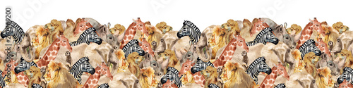 Canvas Print Bottom border with african animals