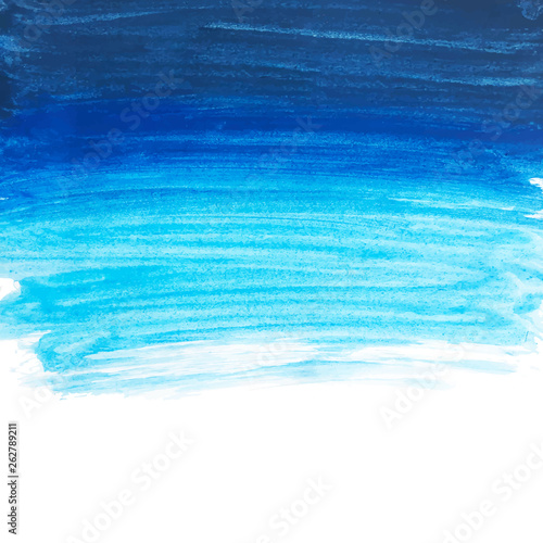 Hand painted blue watercolor background. Watercolor wash