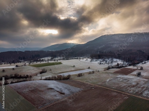 Felder mit Raureif - Luftaufnahme © EinBlick