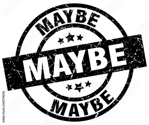 maybe round grunge black stamp