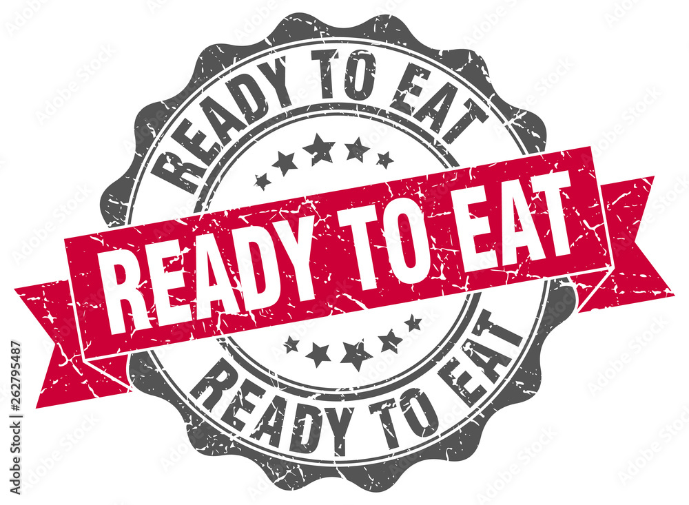 Fototapeta premium ready to eat stamp. sign. seal