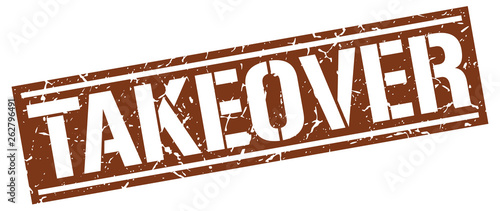 takeover square grunge stamp