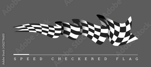 Checkered race flag vector illustration on dark grey background