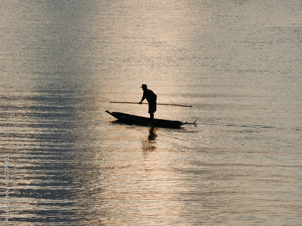 Naklejka premium Morning light at Pak Pra, Thailand
