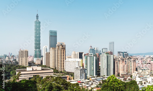 Panoramic of city Taipei at dawn , Taiwan