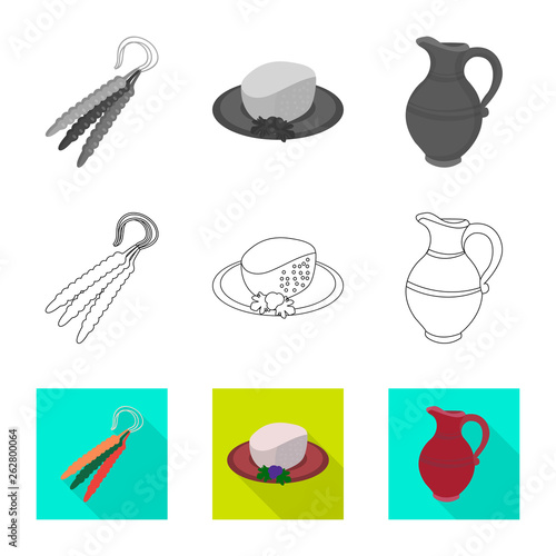 Isolated object of culture and sightseeing logo. Set of culture and originality vector icon for stock.
