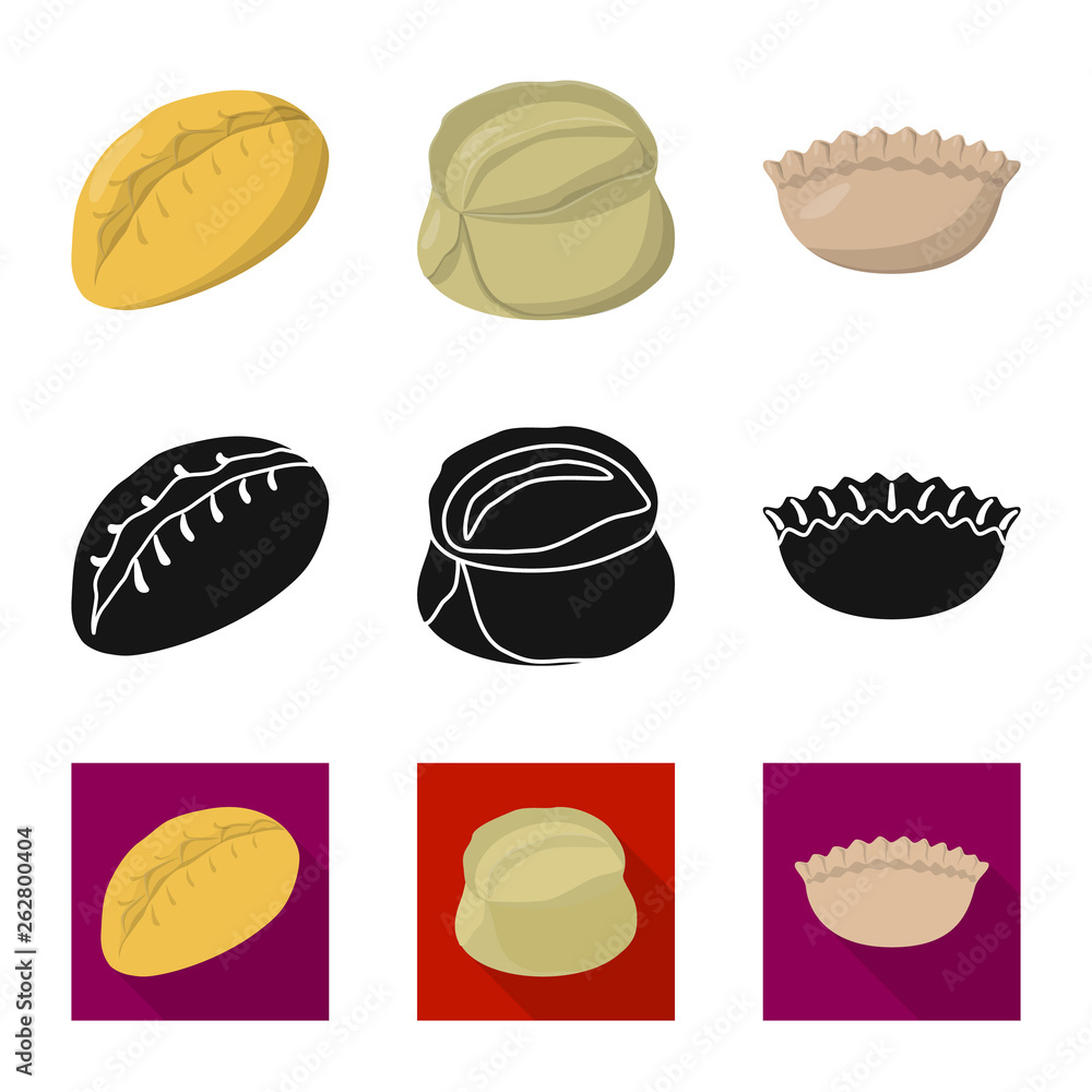 Isolated object of products  and cooking icon. Collection of products  and appetizer stock vector illustration.