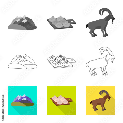 Isolated object of culture and sightseeing sign. Collection of culture and originality vector icon for stock.