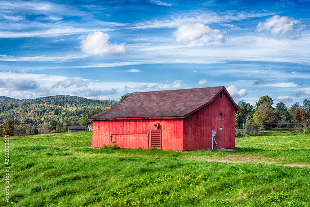New england red barn landscape New england red barn landscape