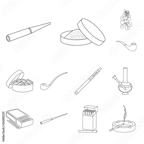 Vector design of health and nicotine logo. Collection of health and statistics stock vector illustration.