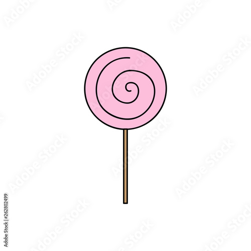 Cute hand drawn candy lollipop vector illustration. 