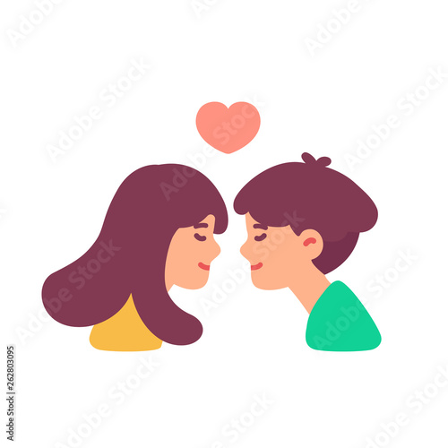 Young love couple icon illustration