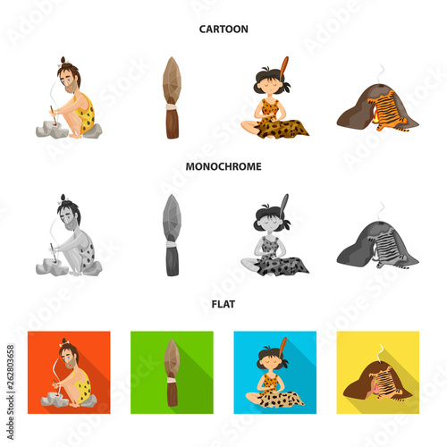 Isolated object of evolution  and prehistory icon. Collection of evolution  and development  stock vector illustration.