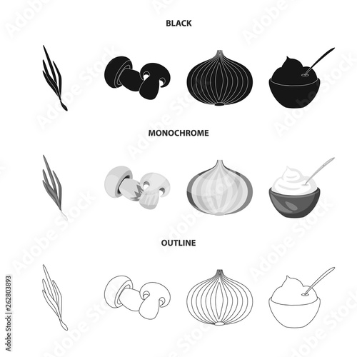 Isolated object of taste and product sign. Set of taste and cooking vector icon for stock.